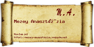 Mezey Anasztázia névjegykártya